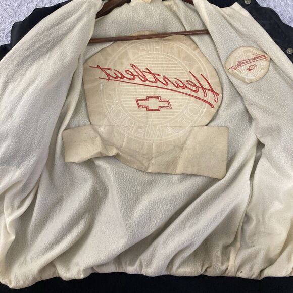 Vintage West Ark The Heartbeat of America Chevrolet Satin Bomber Jacket XL USA - Picture 7 of 15